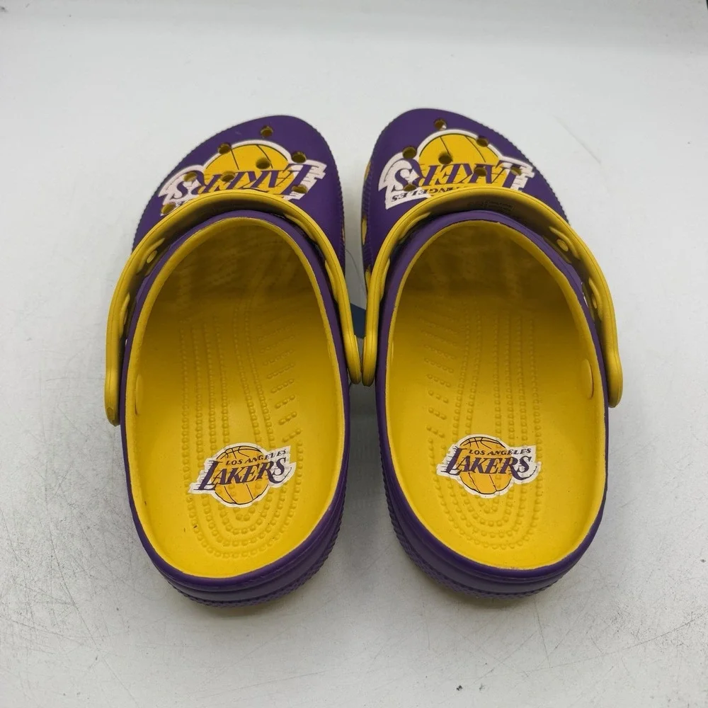 Crocs Los Angeles Lakers Classic Clogs Mens 4 Womens 6 Purple Slip On Shoes NBA